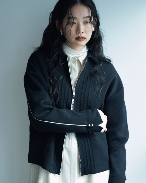Stand Collar ZIP Blouson Knit|ステンカラーZIPブルゾンニット🎪