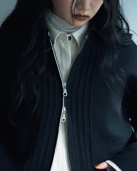Stand Collar ZIP Blouson Knit|ステンカラーZIPブルゾンニット🎪