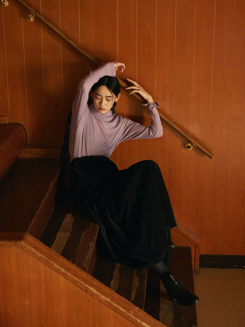 Back Collar Long Sleeve Cut & Sewn Top|後衿ロングスリーブカットソートップス