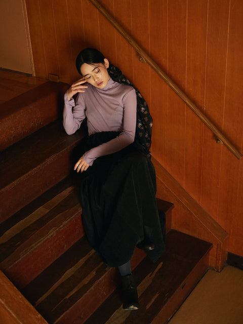 Back Collar Long Sleeve Cut & Sewn Top|後衿ロングスリーブカットソートップス