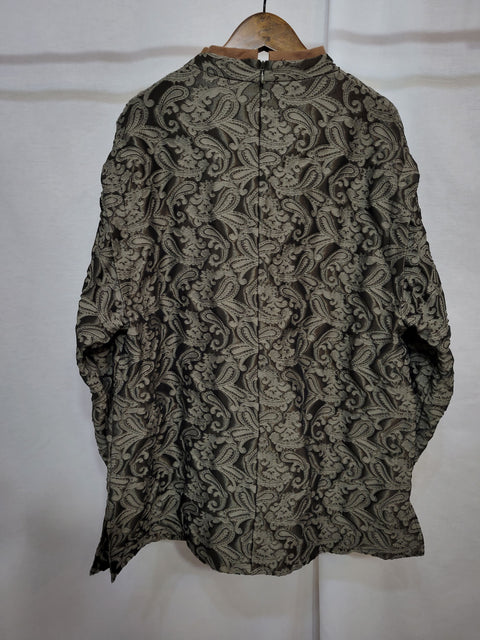 Cowl Neck Jacquard Blouse|カウル衿ブラウス