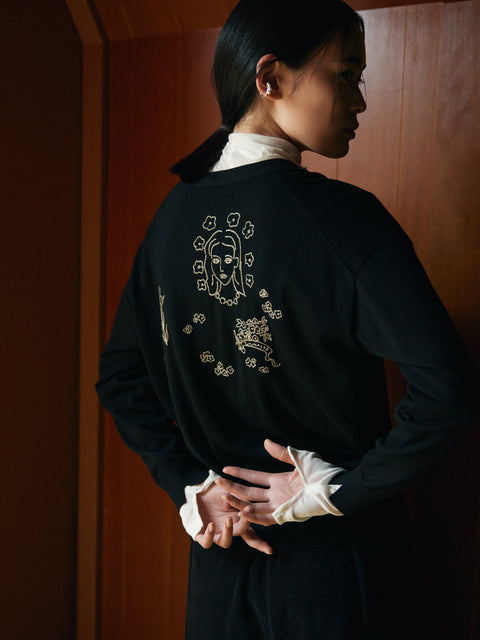 Back Collar Long Sleeve Cut & Sewn Top|後衿ロングスリーブカットソートップス