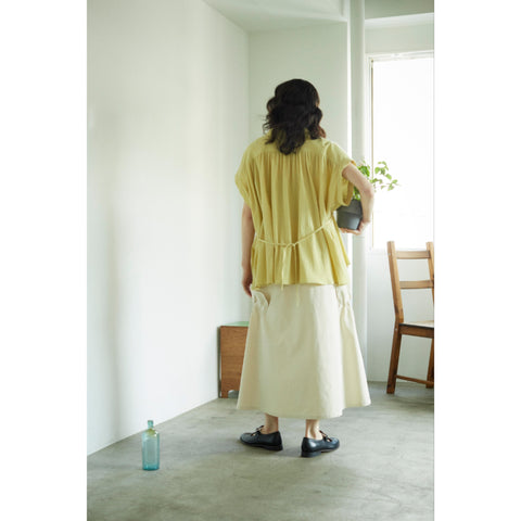 サイドギャザースカート コットンキャンパス