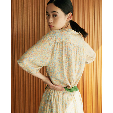 YN2 ヨークギャザーオープンカラーシャツ